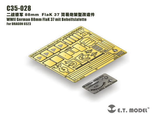 1/35 ET Model - WWII 88mm Flak 37 w/ Behelfslafette Photo Etch (for Dragon)