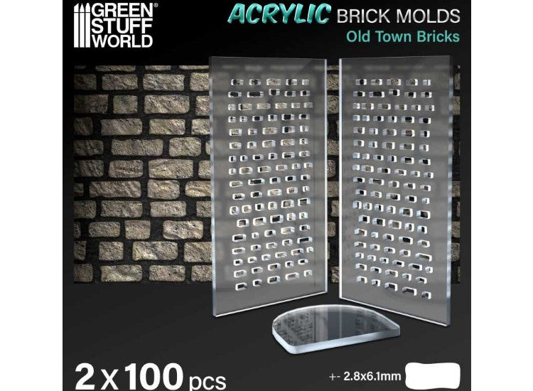 - Green Stuff World - Acrylic Molds - Old Town Bricks (1/32 - 1/48)