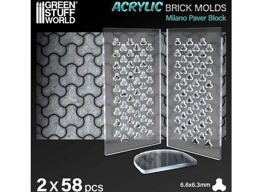 - Green Stuff World - Acrylic Molds - Milano Paver Blockl (1/32 - 1/48)
