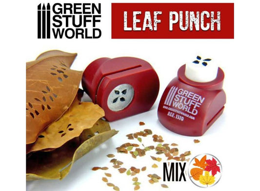 - Green Stuff World - Miniature Leaf Punch - Red - Beech, Elm, Birch, and Medlar (1/35-1/48)