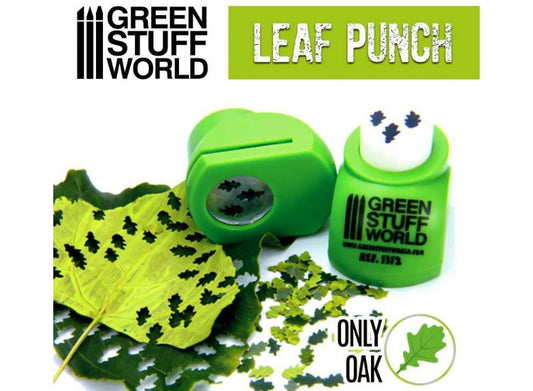 - Green Stuff World - Miniature Leaf Punch - Light Green - Oak Leaves (1/30 - 1/16)