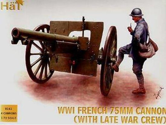 1/72 Hat - WWI French 75mm Cannon with Late War Crew