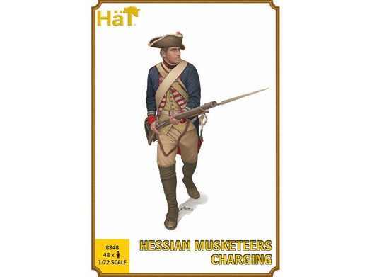 1/72 Hat - American War of Ind Hessian Musketeers Charging