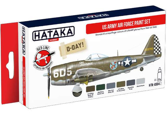 6 x 17ml Hataka - Acrylic Paint Set - US Army Air Force