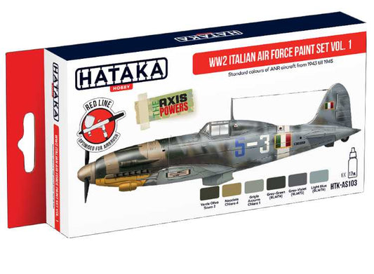 6 x 17ml Hataka - Acrylic Paint Set - WW2 Italian Air Force vol. 1