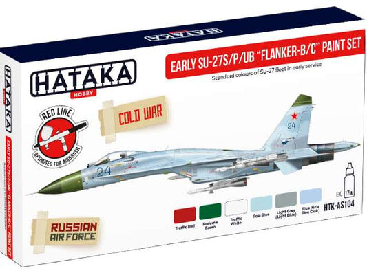 6 x 17ml Hataka - Acrylic Paint Set - Early Su-27S/P/UB Flanker-B/C