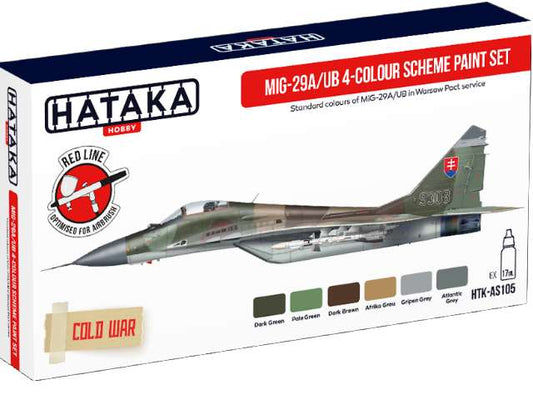 6 x 17ml Hataka - Acrylic Paint Set - MiG-29A/UB Fulcrum-A/B 4-colour scheme