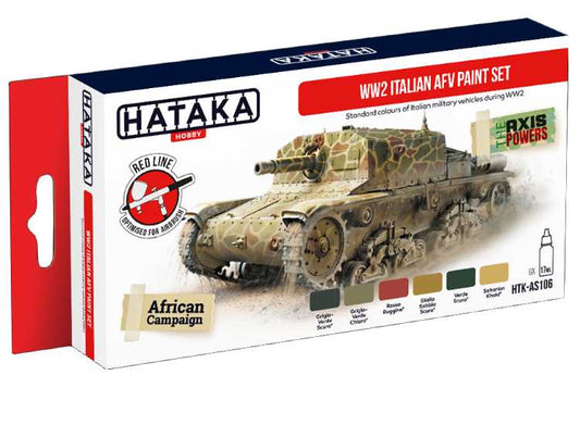 6 x 17ml Hataka - Acrylic Paint Set - WW2 Italian AFV