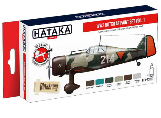 6 x 17ml Hataka - Acrylic Paint Set - WW2 Dutch AF vol. 1