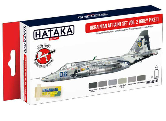 6 x 17ml Hataka - Acrylic Paint Set - Ukrainian AF vol. 2 (Grey Pixel)