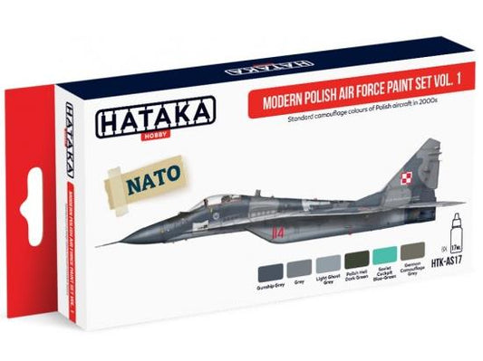 6 x 17ml Hataka - Acrylic Paint Set - Modern Polish Air Force Vol 1