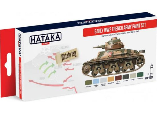 8 x 17ml Hataka - Acrylic Paint Set - Early WWII French Army