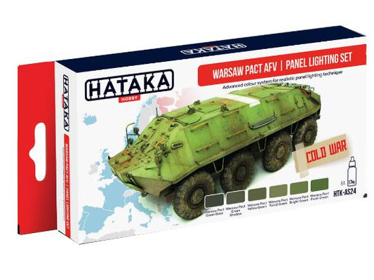 6 x 17ml Hataka - Acrylic Paint Set - Warsaw Pact AFV Panel Lighting Set