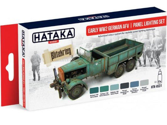 6 x 17ml Hataka - Acrylic Paint Set - Early WWII German AFV Panel Lighting