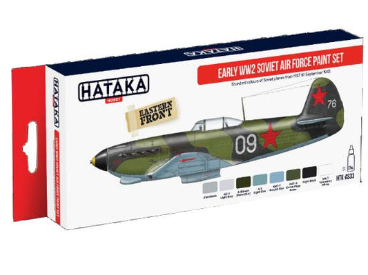 8 x 17ml Hataka - Acrylic Paint Set - Early WWII Soviet Airforce