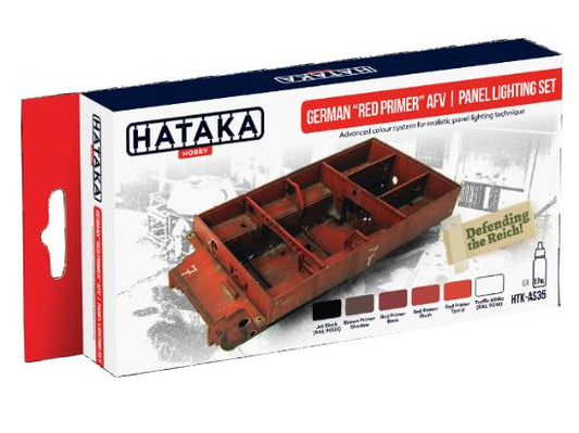 6 x 17ml Hataka - Acrylic Paint Set - German Red Primer AFV Panel Lighting