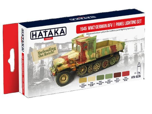 6 x 17ml Hataka - Acrylic Paint Set - 1945 WWII German AFV Panel Lighting