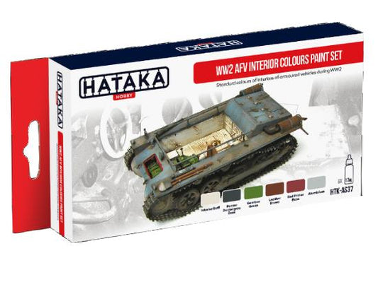 6 x 17ml Hataka - Acrylic Paint Set - WWII AFV Interior Colours