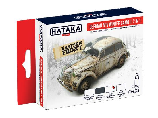 4 x 17ml Hataka - Acrylic Paint Set - German AFV Winter Camo 2 in 1