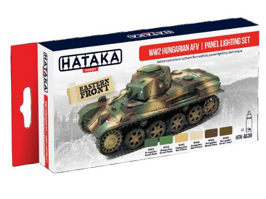 6 x 17ml Hataka - Acrylic Paint Set - WWII Hungarian AFV Panel Lighting