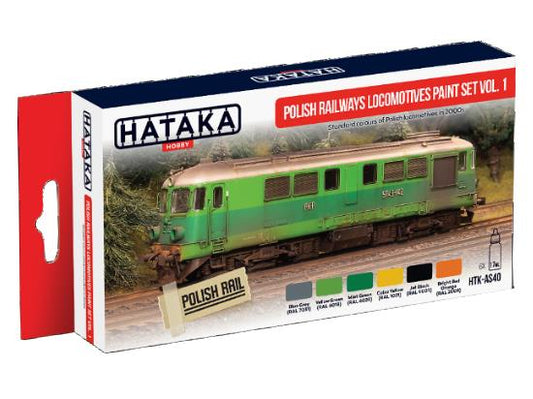 6 x 17ml Hataka - Acrylic Paint Set - Polish Railways Locomotive Vol.1