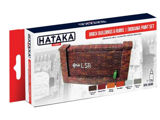 6 x 17ml Hataka - Acrylic Paint Set - Brick Buildings and Ruins