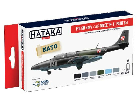6 x 17ml Hataka - Acrylic Paint Set - Polish Navy / Air Force TS-11