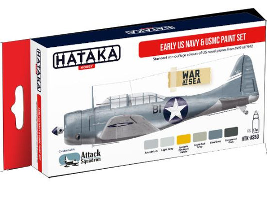 6 x 17ml Hataka - Acrylic Paint Set - Early US Navy and USMC