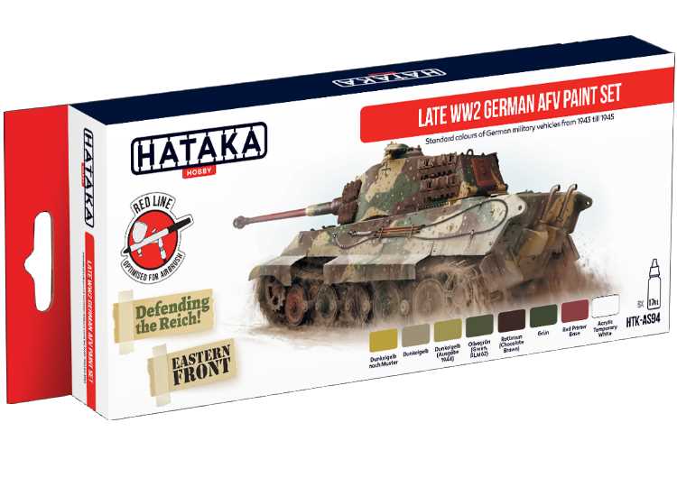 8 x 17ml Hataka - Acrylic Paint Set - Late WW2 German AFV