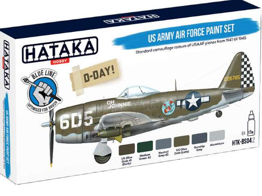 6 x 17ml Hataka - Acrylic Paint Set - US Army Air Force (for hand brushing)