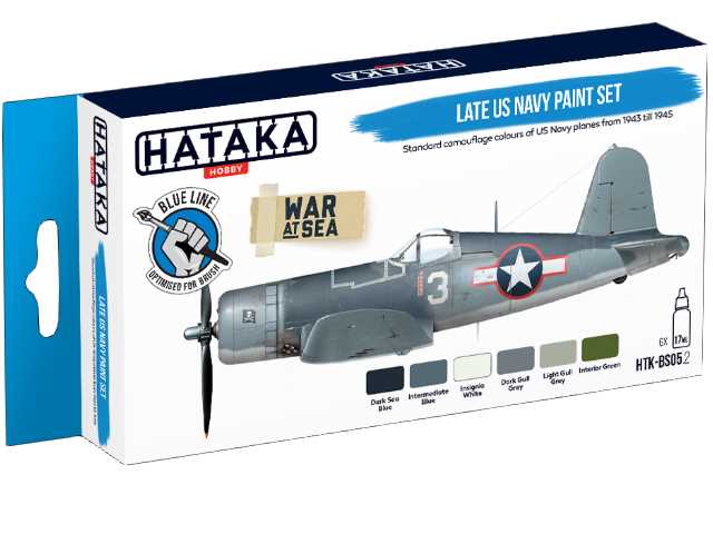 6 x 17ml Hataka - Acrylic Paint Set - Late US Navy (for hand brushing)