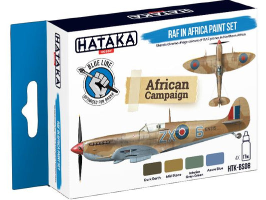 4 x 17ml Hataka - Acrylic Paint Set - RAF in Africa (for hand brushing)