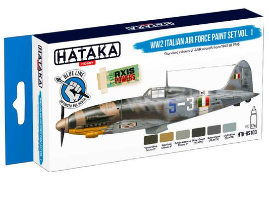 6 x 17ml Hataka - Acrylic Paint Set - WW2 Italian Air Force vol. 1 (for hand brushing)