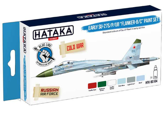 6 x 17ml Hataka - Acrylic Paint Set - Early Su-27S/P/UB Flanker-B/C