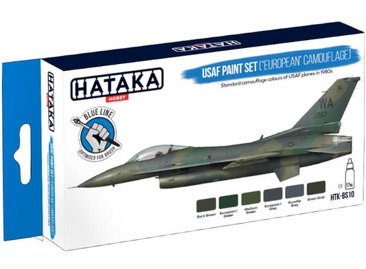 6 x 17ml Hataka - Acrylic Paint Set -USAF 'European' Camouflage (for hand brushing)