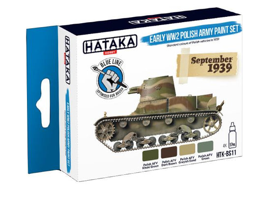4 x 17ml Hataka - Acrylic Paint Set - Early WW2 Polish Army (for hand brushing)