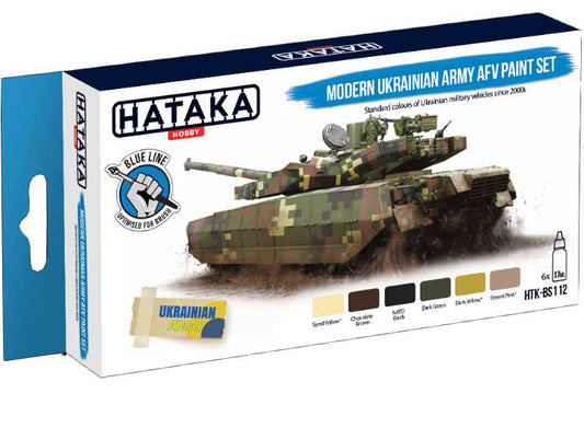 6 x 17ml Hataka - Acrylic Paint Set - Modern Ukrainian Army AFV) (for hand brushing)