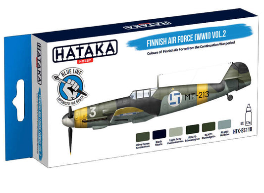 6 x 17ml Hataka - Acrylic Paint Set - Finnish Air Force (WWII) Vol. 2 (for hand brushing)