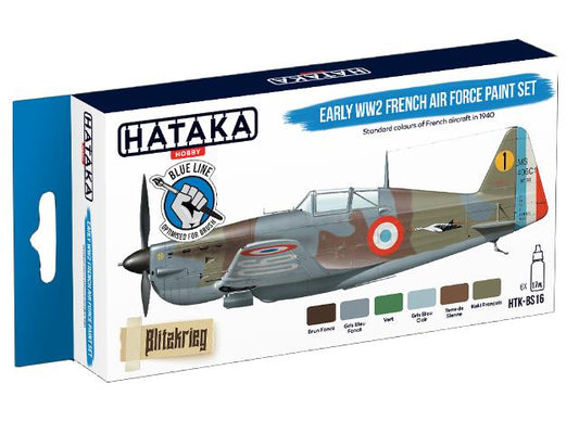 6 x 17ml Hataka - Acrylic Paint Set - Early WWII French Air Force (for hand brushing)