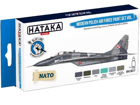 6 x 17ml Hataka - Acrylic Paint Set -Modern Polish Air Force vol. 1 (for hand brushing)