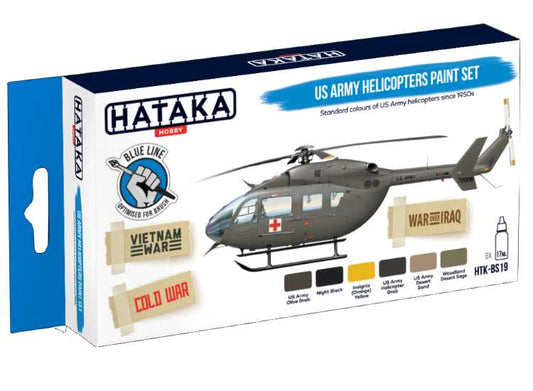 6 x 17ml Hataka - Acrylic Paint Set - US Army Helicopters (for hand brushing)