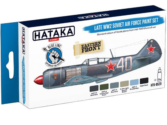 6 x 17ml Hataka - Acrylic Paint Set - Late WW2 Soviet Air Force (for hand brushing)