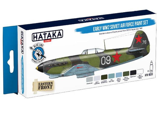 8 x 17ml Hataka - Acrylic Paint Set - Early WW2 Soviet Air Force (for hand brushing)