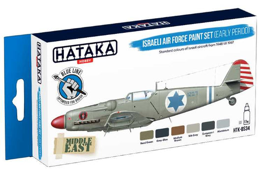 6 x 17ml Hataka - Acrylic Paint Set -Israeli Air Force (Early Period)(for hand brushing)
