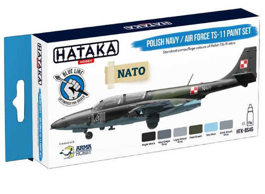 6 x 17ml Hataka - Acrylic Paint Set -Polish Navy / Air Force TS-11 (for hand brushing)