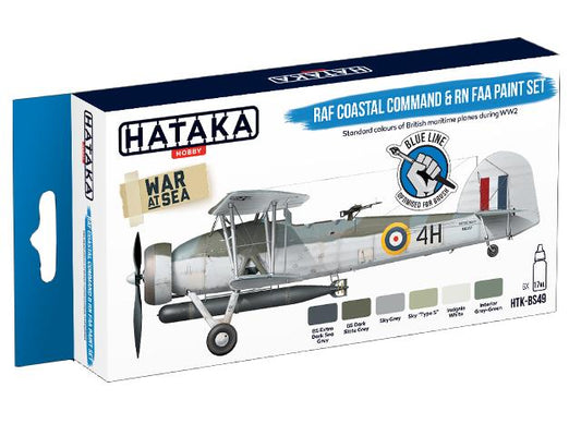 6 x 17ml Hataka - Acrylic Paint Set - RAF Coastal Command and RN FAA (for hand brushing)