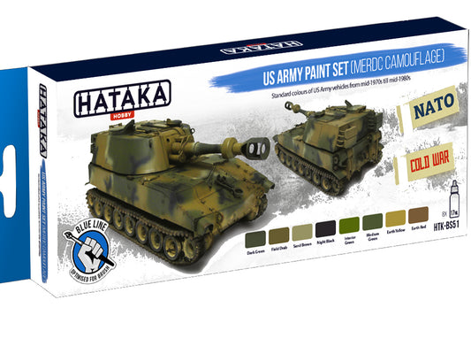 8 x 17ml Hataka - Acrylic Paint Set - US Army MERDC camouflage (for hand brushing)