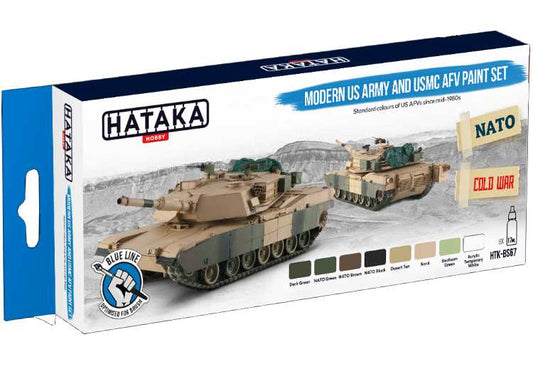 8 x 17ml Hataka - Acrylic Paint Set - Modern US Army and USMC AFV (for hand brushing)