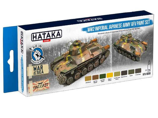 8 x 17ml Hataka - Acrylic Paint Set - WW2 Imperial Japanese Army AFV (for hand brushing)