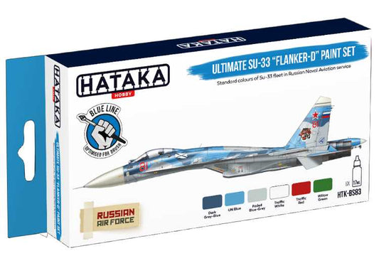 6 x 17ml Hataka - Acrylic Paint Set - Ultimate Su-33 Flanker-D (for hand brushing)